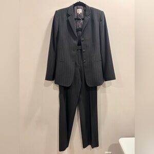 Armani Collezioni Wool Satin Lined Vintage Career Suit Jacket w/ Pants Size 8